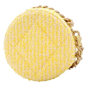 Chanel Round Coco Chain Bag Shoulder Mark Yellow